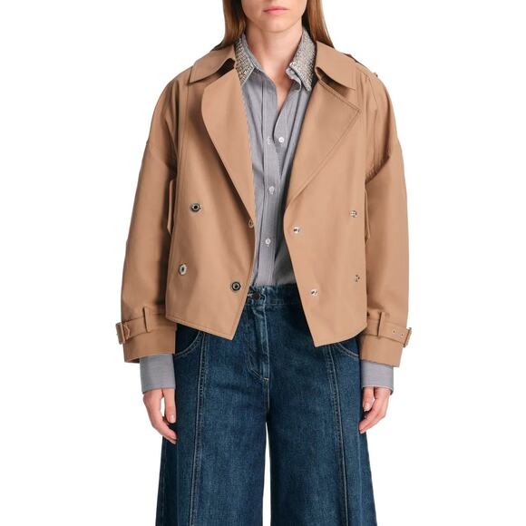 TWP Bogie Crop Cotton Blend Trench Coat - Picture 6 of 12